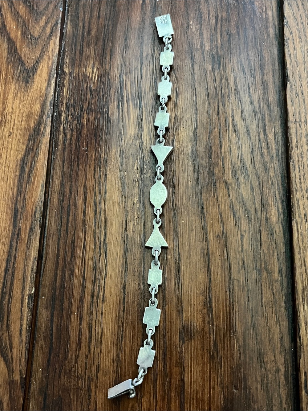 Mexico 925 Silver Geometric Green & Black Bracelet - Picture 5 of 15